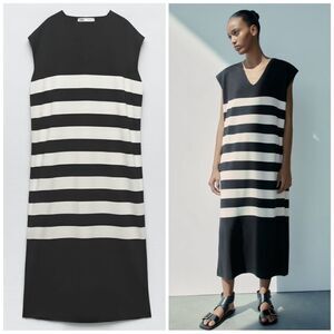 Zara Striped Knit Dress New